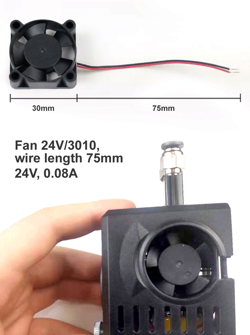 D12 Fan 24V/3010, wire length 75mm
