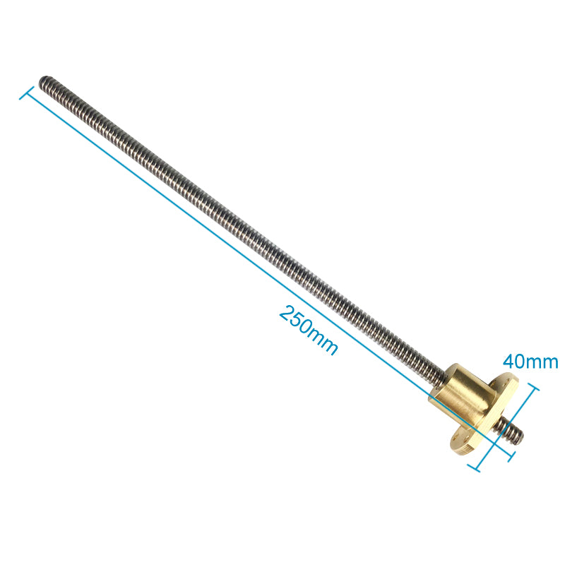 D8-Screw Rod & Clearance reducing nut, 8mm screw with anti back lash nut