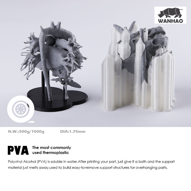 PVA Filament Water Soluable 1.75mm & 3.0mm