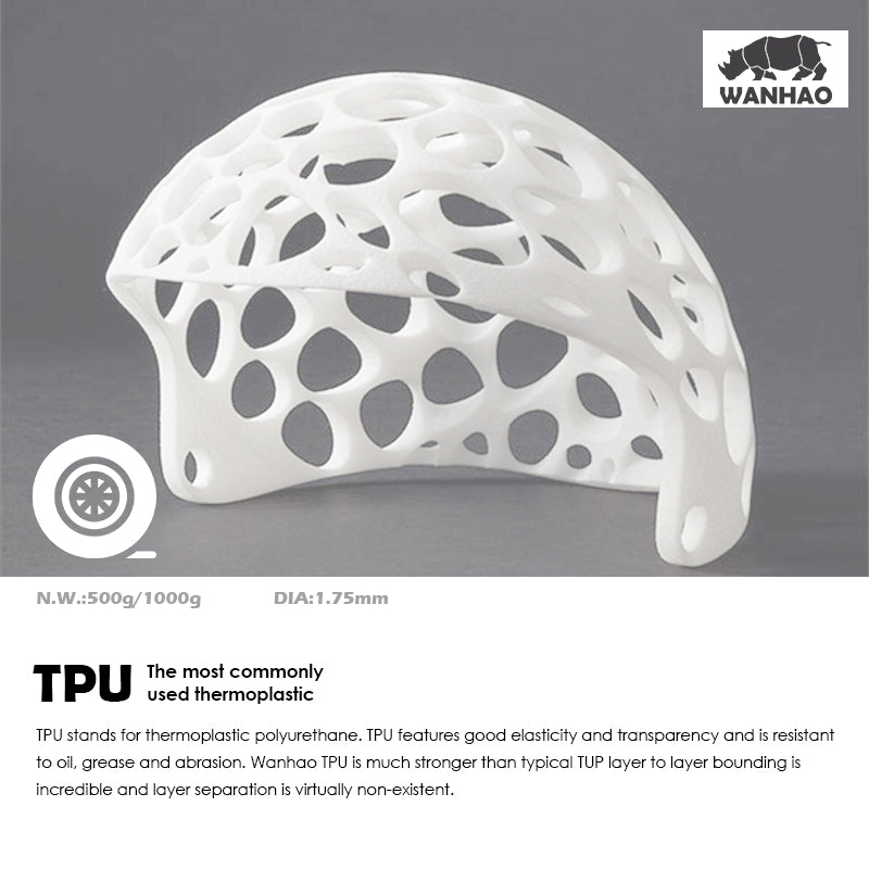 TPU FILAMENT 1.75MM Elastic, Wearable